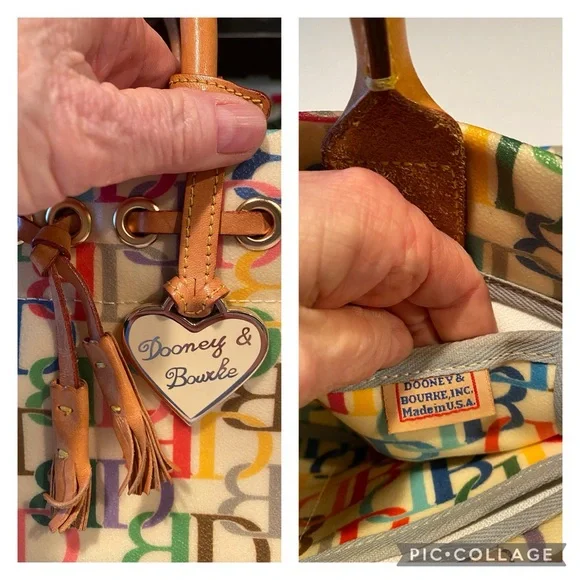 Dooney & Bourke Multicolor Monogram Leather Canvas Coated Tote - Picture 2 of 6